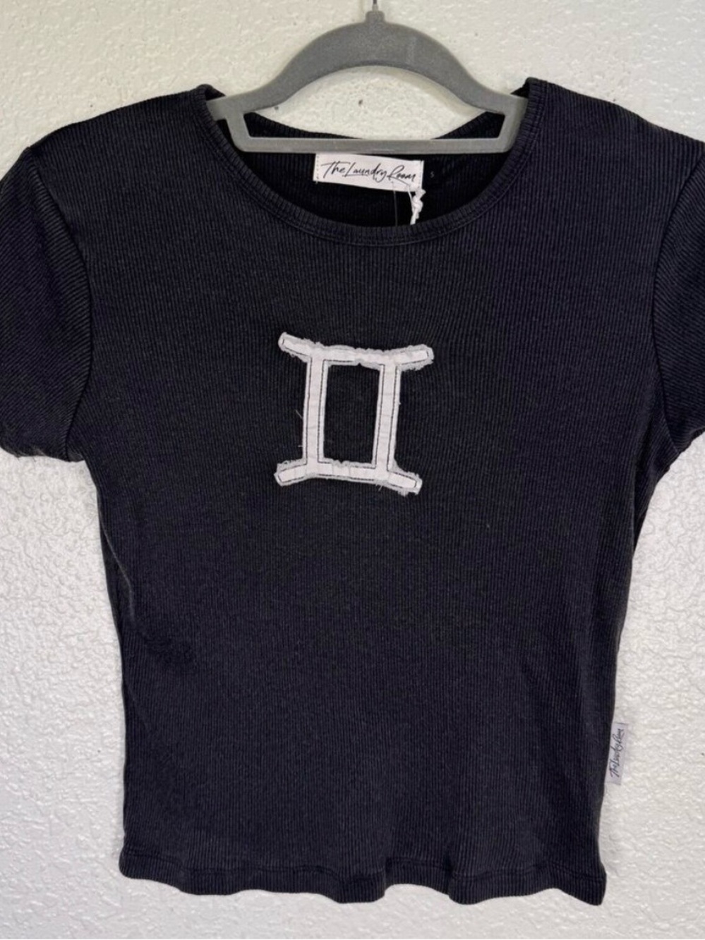 Black Gemini Patch Ribbed Tee